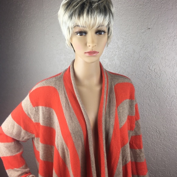 Magaschoni cashmere feather orange & tan sweater - Picture 2 of 8